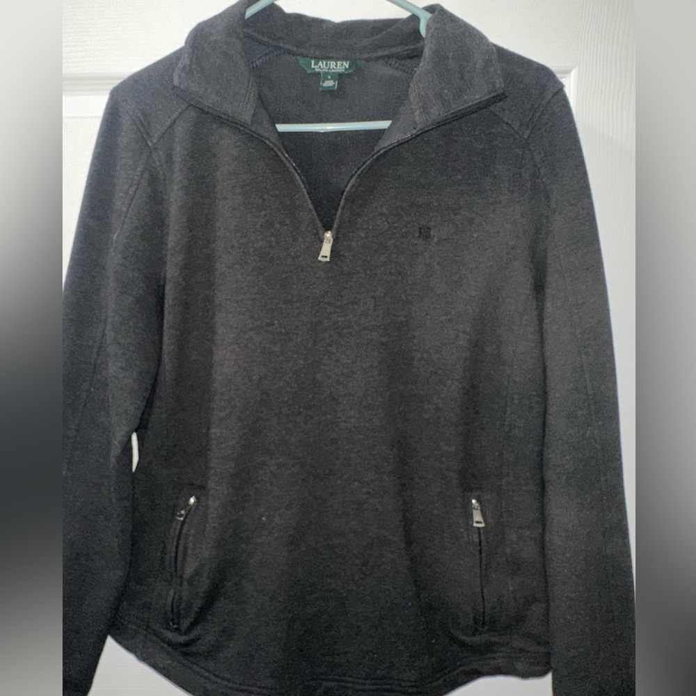 Lauren Ralph Lauren Charcoal Quarter-Zip Pullover